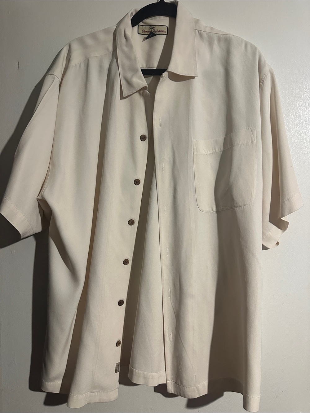 Tommy Bahama Light Cream Short-Sleeve Camp Shirt